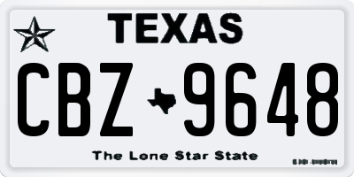TX license plate CBZ9648