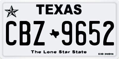 TX license plate CBZ9652