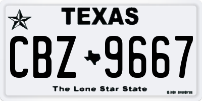 TX license plate CBZ9667