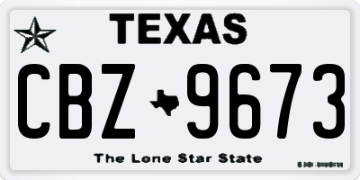 TX license plate CBZ9673