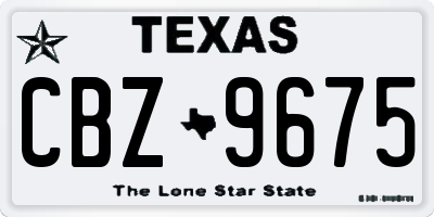 TX license plate CBZ9675