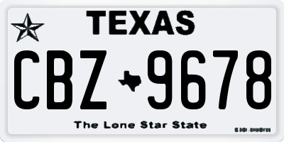 TX license plate CBZ9678