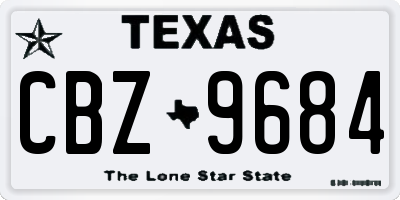 TX license plate CBZ9684