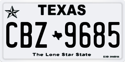 TX license plate CBZ9685