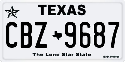 TX license plate CBZ9687