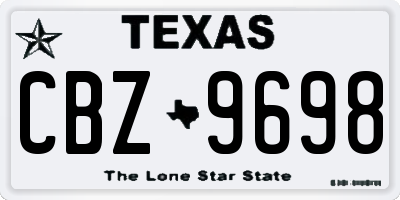 TX license plate CBZ9698