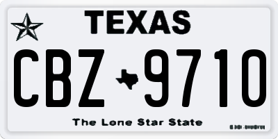 TX license plate CBZ9710