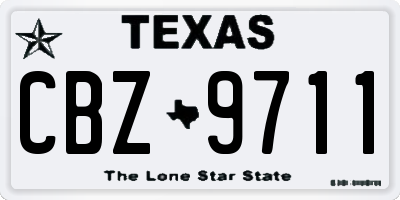 TX license plate CBZ9711
