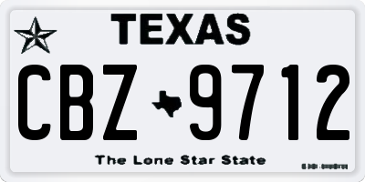 TX license plate CBZ9712