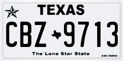 TX license plate CBZ9713
