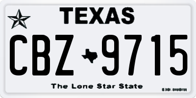 TX license plate CBZ9715