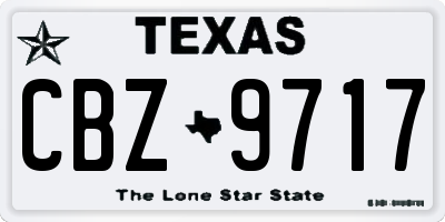 TX license plate CBZ9717