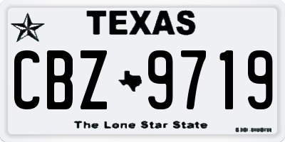 TX license plate CBZ9719