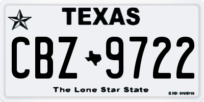 TX license plate CBZ9722
