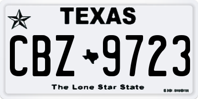 TX license plate CBZ9723