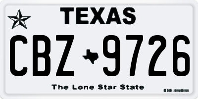 TX license plate CBZ9726