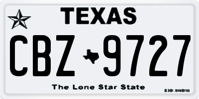 TX license plate CBZ9727