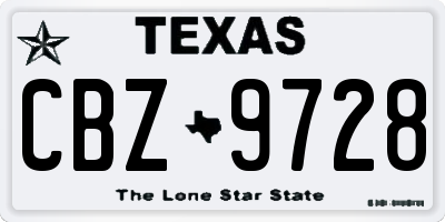 TX license plate CBZ9728