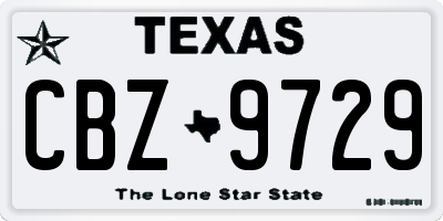 TX license plate CBZ9729