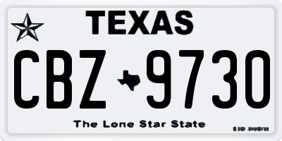 TX license plate CBZ9730