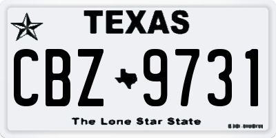 TX license plate CBZ9731