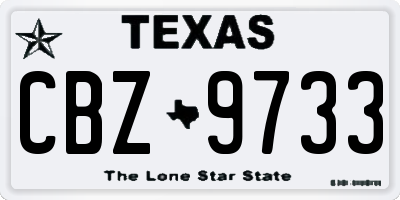 TX license plate CBZ9733