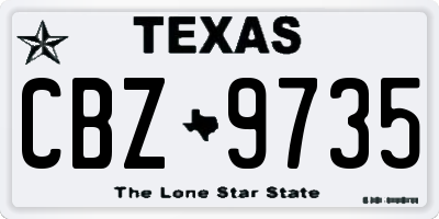 TX license plate CBZ9735