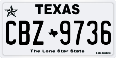 TX license plate CBZ9736