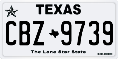 TX license plate CBZ9739