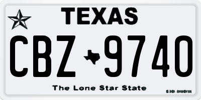 TX license plate CBZ9740