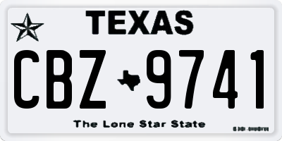 TX license plate CBZ9741
