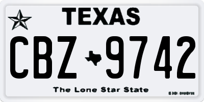 TX license plate CBZ9742