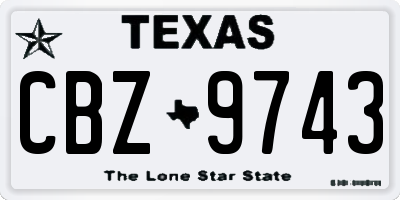 TX license plate CBZ9743