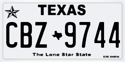 TX license plate CBZ9744