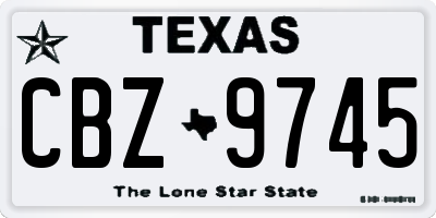 TX license plate CBZ9745