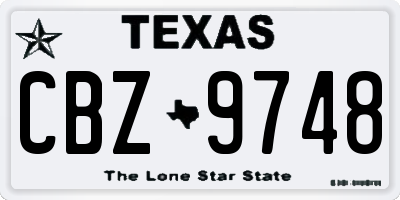 TX license plate CBZ9748