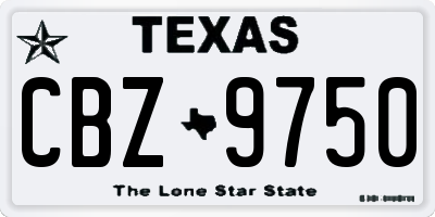 TX license plate CBZ9750