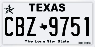 TX license plate CBZ9751