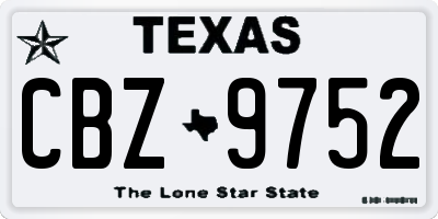 TX license plate CBZ9752