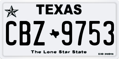 TX license plate CBZ9753