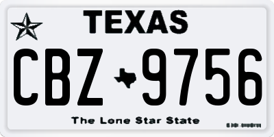 TX license plate CBZ9756