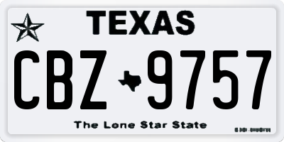 TX license plate CBZ9757