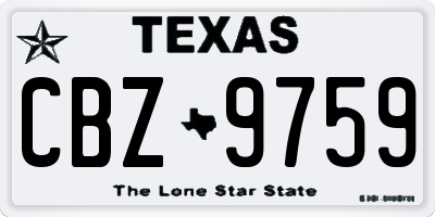 TX license plate CBZ9759