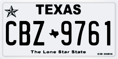 TX license plate CBZ9761