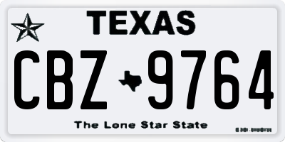 TX license plate CBZ9764