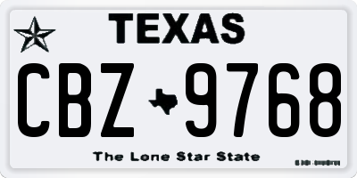 TX license plate CBZ9768