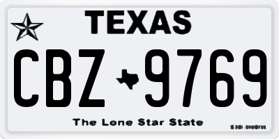 TX license plate CBZ9769