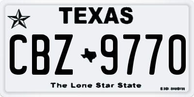 TX license plate CBZ9770