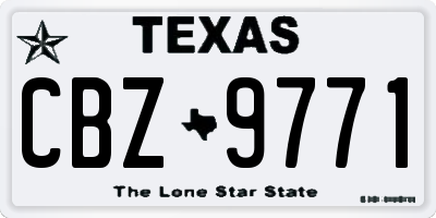 TX license plate CBZ9771