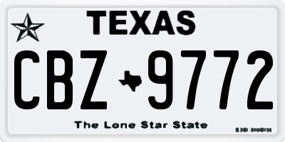 TX license plate CBZ9772